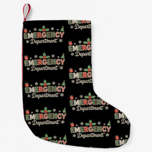 Emergency Department Christmas ER Nurse Santa Crew Small Christmas Stocking