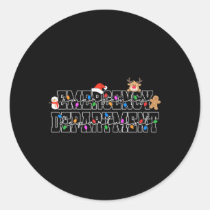 Emergency Department Christmas Lights Er Nurse Chr Classic Round Sticker
