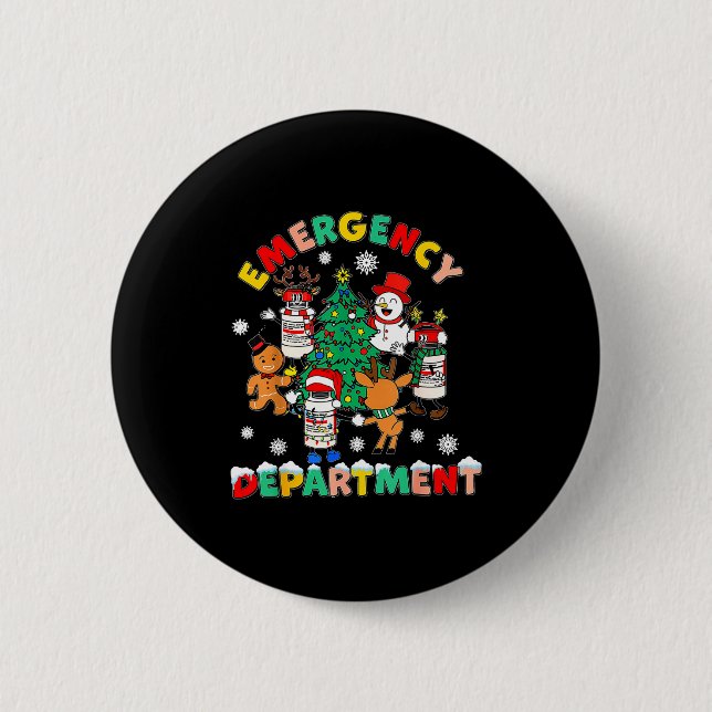 Emergency Department Christmas Santa Er Crew Nurse 6 Cm Round Badge (Front)