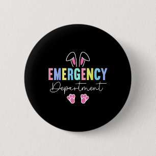 Emergency Department Easter Bunny Er Nurse Easter  6 Cm Round Badge