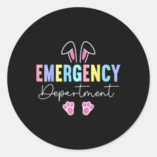 Emergency Department Easter Bunny Er Nurse Easter Classic Round Sticker
