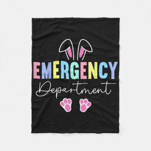 Emergency Department Easter Bunny Er Nurse Easter  Fleece Blanket