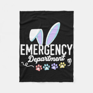 Emergency Department Easter Er Nurse Funny Ed Nurs Fleece Blanket