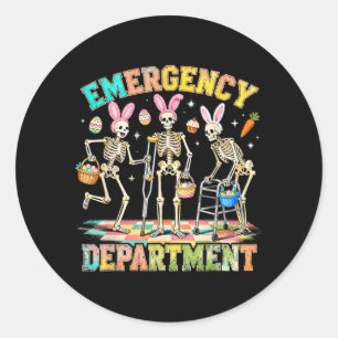 Emergency Department Easter Nurse Humour 1 Classic Round Sticker