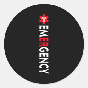 Emergency department emergency room nurse er nurse classic round sticker