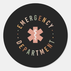 Emergency Department Er Ed Emergency Room Nurse Tr Classic Round Sticker