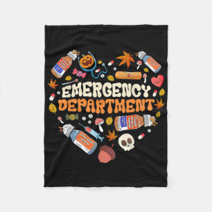 Emergency Department Er Nurse Heart Fall Autumn Se Fleece Blanket