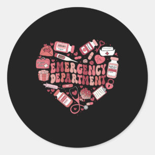 Emergency Department Er Nurse Valentines Day Gifts Classic Round Sticker