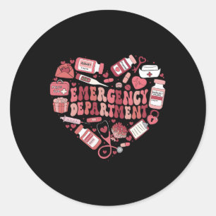 Emergency Department Er Nurse Valentines Day Gifts Classic Round Sticker