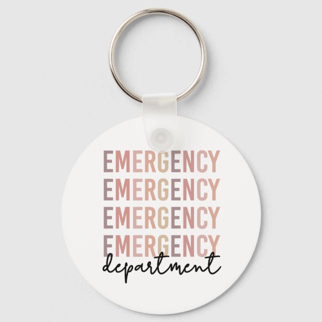 Emergency Department ER Staff | ER Nurse | ER Tech Key Ring (Front)