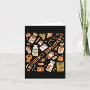 Emergency Department Fall Halloween Er Nurse Emerg Card