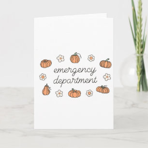 Emergency Department Fall Pumpkins Ed Er Thanksgiv Card