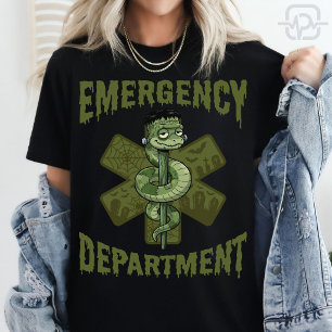 Emergency Department Frankenstein Nurse Halloween T-Shirt