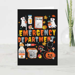 Emergency Department Funny Er Nurse Halloween Soky Card
