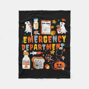 Emergency Department Funny Er Nurse Halloween Soky Fleece Blanket