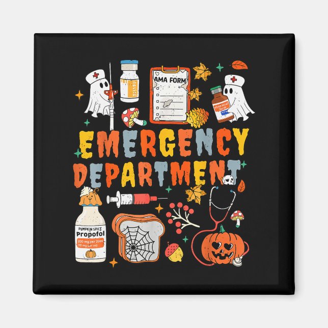 Emergency Department Funny Er Nurse Halloween Soky Magnet (Front)
