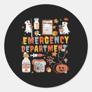 Emergency Department Funny Er Nurse Halloween Spoo Classic Round Sticker