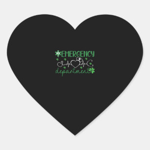Emergency Department Funny ER Nurse Irish St Patri Heart Sticker