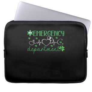 Emergency Department Funny ER Nurse Irish St Patri Laptop Sleeve