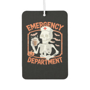 Emergency Department Funny Halloween Nurse Essenti Car Air Freshener