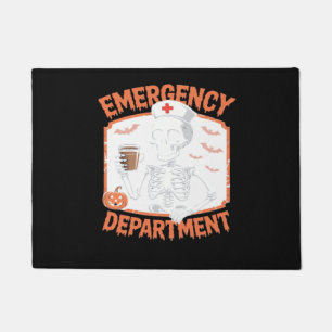 Emergency Department Funny Halloween Nurse Essenti Doormat