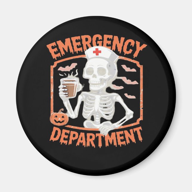 Emergency Department Funny Halloween Nurse Essenti Magnet (Front)