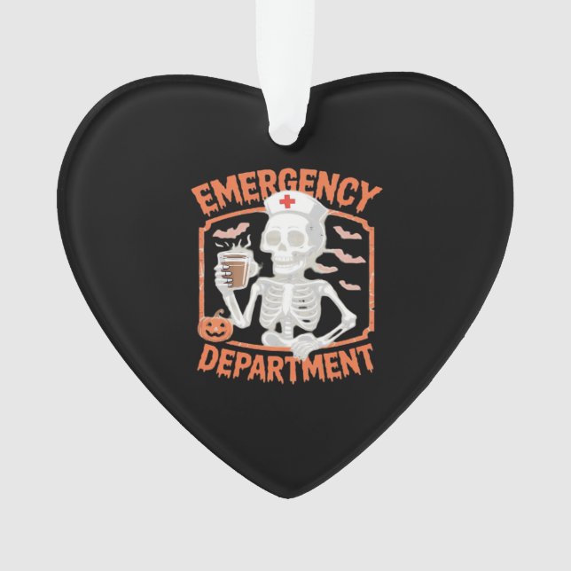 Emergency Department Funny Halloween Nurse Essenti Ornament (Front)