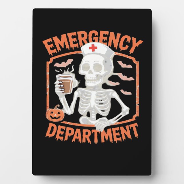 Emergency Department Funny Halloween Nurse Essenti Plaque (Front)