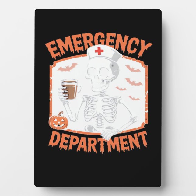 Emergency Department Funny Halloween Nurse Essenti Plaque (Front)