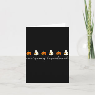 Emergency Department Ghost Pumpkin Halloween Medic Card