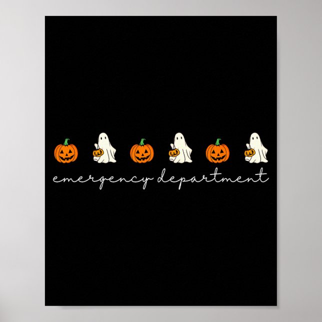 Emergency Department Ghost Pumpkin Halloween Medic Poster (Front)