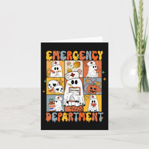 Emergency Department Halloween Cute Pumpkin Ghost Card