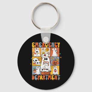 Emergency Department Halloween Cute Pumpkin Ghost  Key Ring