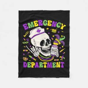 Emergency Department Mardi Gras Nurse Mardi Gras M Fleece Blanket