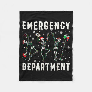 Emergency Department Nurse Skeleton Dancing Christ Fleece Blanket