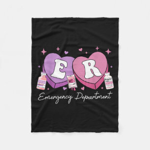 Emergency Department Nurse Valentines Candy Er Ed Fleece Blanket