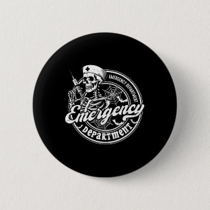 Emergency Department Skeleton Er Nurse Halloween 2 6 Cm Round Badge