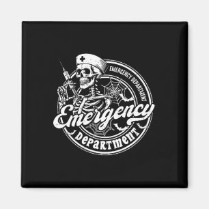 Emergency Department Skeleton Er Nurse Halloween 2 Magnet