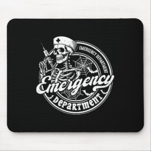 Emergency Department Skeleton Er Nurse Halloween 2 Mouse Pad