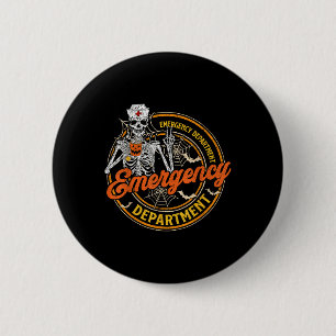 Emergency Department Skeleton Er Nurse Halloween C 6 Cm Round Badge