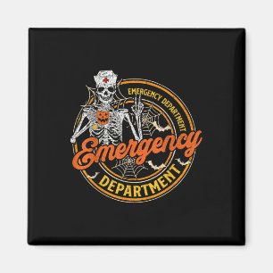 Emergency Department Skeleton Er Nurse Halloween C Magnet