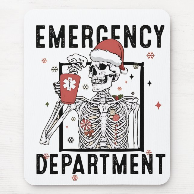 Emergency Department Skeleton Nursing Coffee Lover Mouse Pad (Front)
