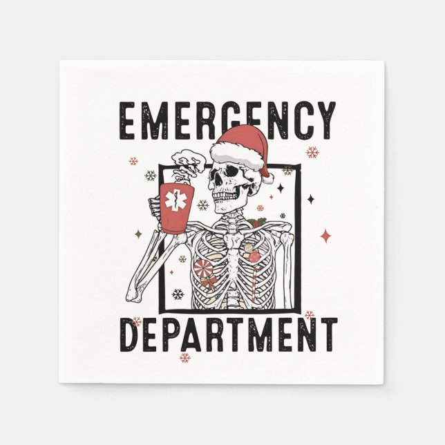 Emergency Department Skeleton Nursing Coffee Lover Napkin (Front)