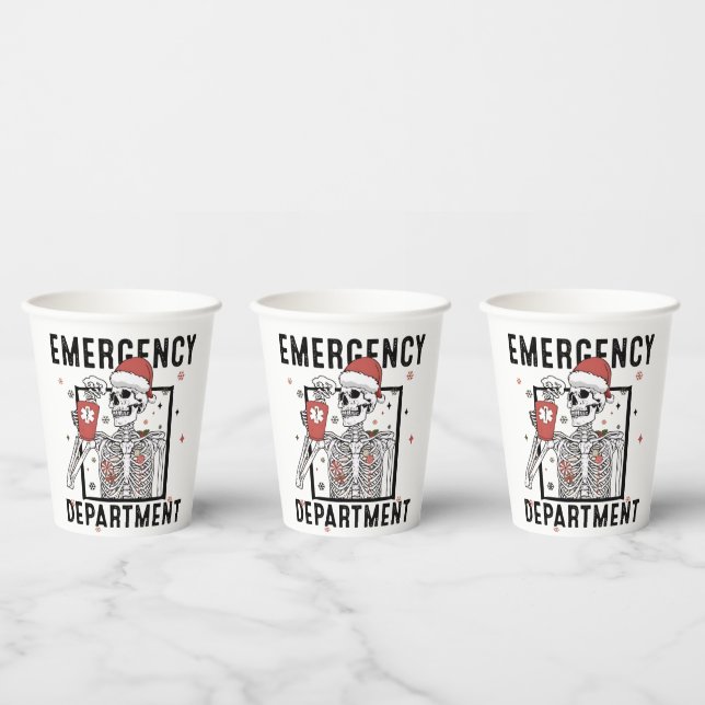 Emergency Department Skeleton Nursing Coffee Lover Paper Cups (Multi)