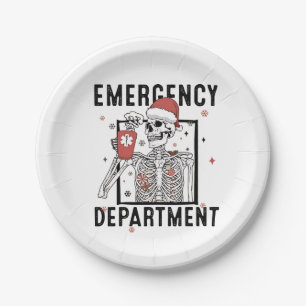 Emergency Department Skeleton Nursing Coffee Lover Paper Plate
