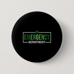 Emergency Department St Patricks Day Emergency Roo 6 Cm Round Badge