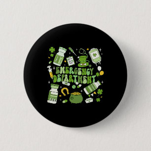 Emergency Department St Patricks Day Emergency Roo 6 Cm Round Badge