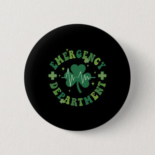 Emergency Department St Patricks Day Emergency Roo 6 Cm Round Badge