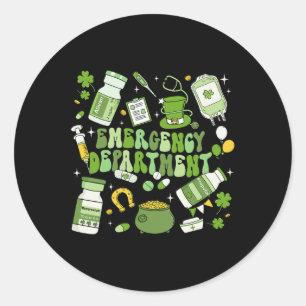 Emergency Department St Patricks Day Emergency Roo Classic Round Sticker