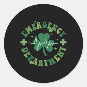 Emergency Department St Patricks Day Emergency Roo Classic Round Sticker